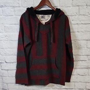 Sendra Red and Gray Striped Baja Hoodie